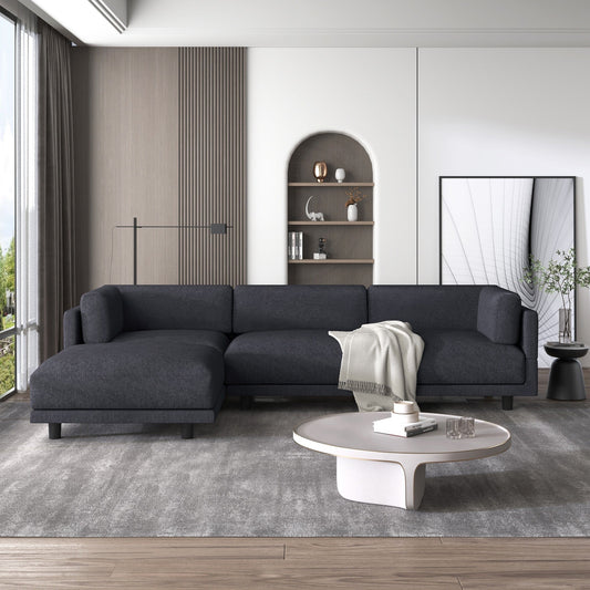 102,4'' L-förmiges Polyester-Sofa mit umkehrbarem Fußhocker und robusten Beinen