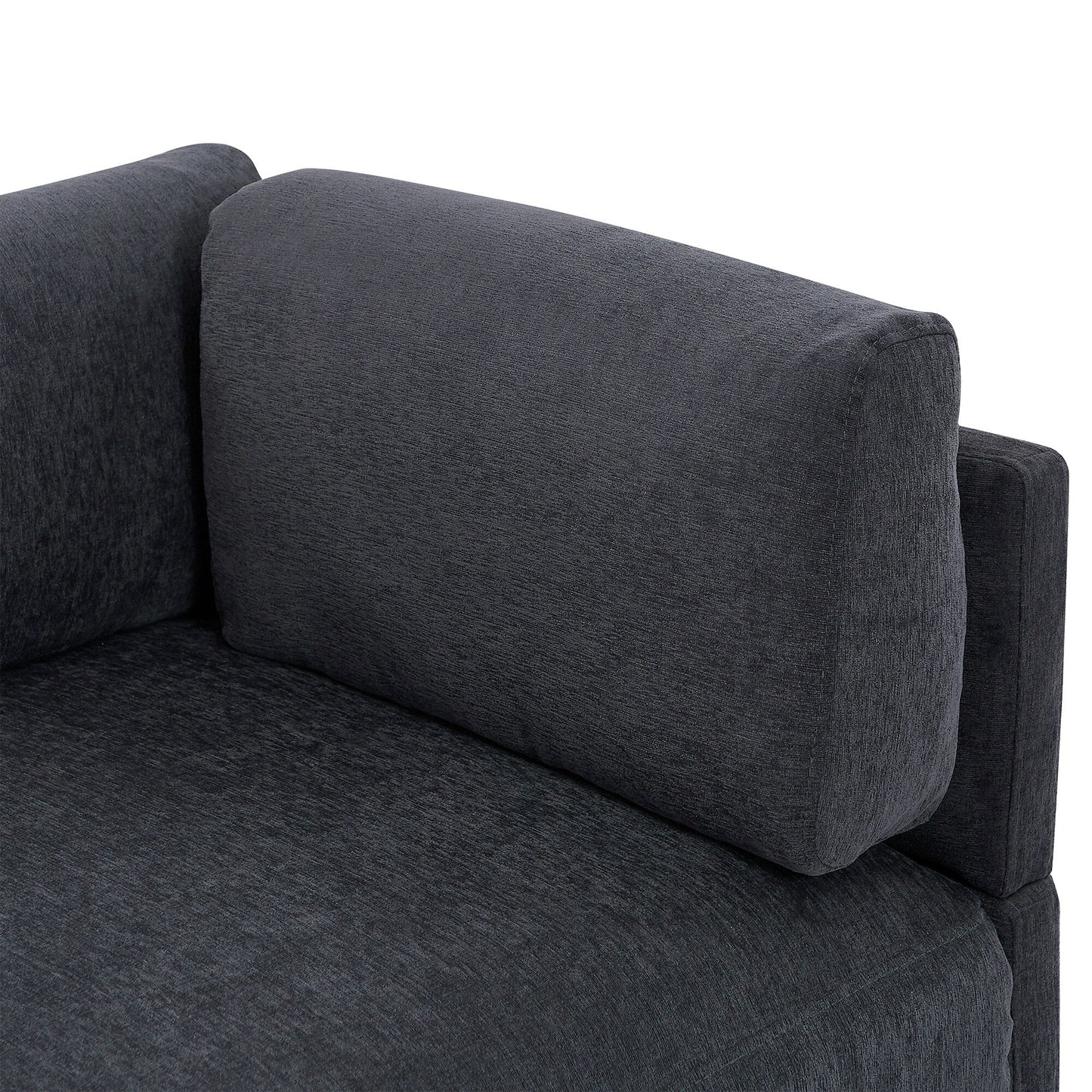 102.4'' L-Shaped Polyester Sectional Sofa with Reversible Footstool, Thick Cushions, and Durable Plastic Legs