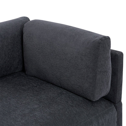 102.4'' L-Shaped Polyester Sectional Sofa with Reversible Footstool, Thick Cushions, and Durable Plastic Legs