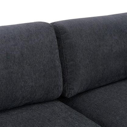 102.4'' L-Shaped Polyester Sectional Sofa with Reversible Footstool, Thick Cushions, and Durable Plastic Legs