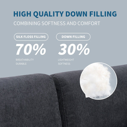 102.4'' L-Shaped Polyester Sectional Sofa with Reversible Footstool, Thick Cushions, and Durable Plastic Legs