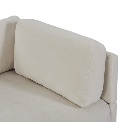 102.4'' L-Shaped Polyester Sectional Sofa with Reversible Footstool, Thick Cushions, and Durable Plastic Legs