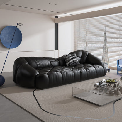 104.3 Leather Upholstered Sofa - 104.3 x 45.3