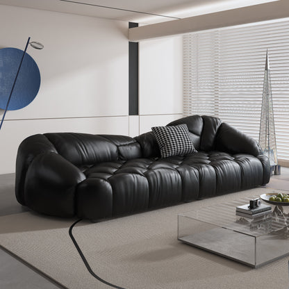 104.3 Leather Upholstered Sofa - 104.3 x 45.3