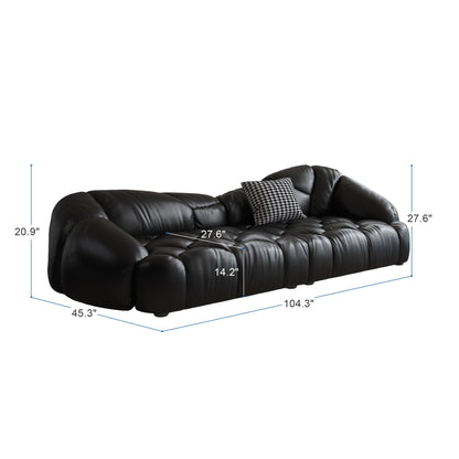 104.3 Leather Upholstered Sofa - 104.3 x 45.3