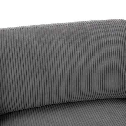 105 Corduroy Upholstered 3-seater Sofa with Removable Back Cushions and 5 Pillows for Living Room