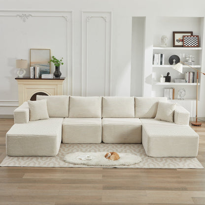 106 Cloud Sectional Couch Double Chaise Lounges,Deep Seat Modern Modular Sofa For Living Room,No Assembly Required