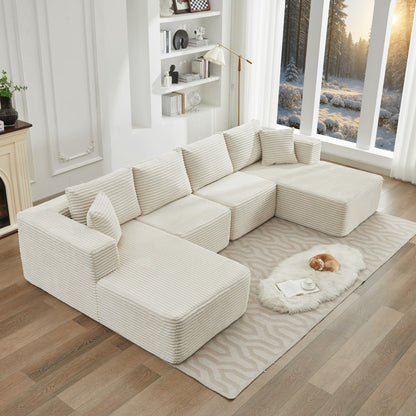 106 Cloud Sectional Couch Double Chaise Lounges,Deep Seat Modern Modular Sofa For Living Room,No Assembly Required