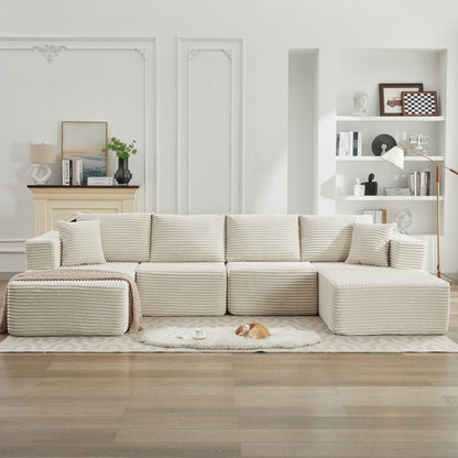 106 Cloud Sectional Couch Double Chaise Lounges,Deep Seat Modern Modular Sofa For Living Room,No Assembly Required