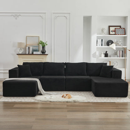 106 Cloud Sectional Couch Double Chaise Lounges,Deep Seat Modern Modular Sofa For Living Room,No Assembly Required