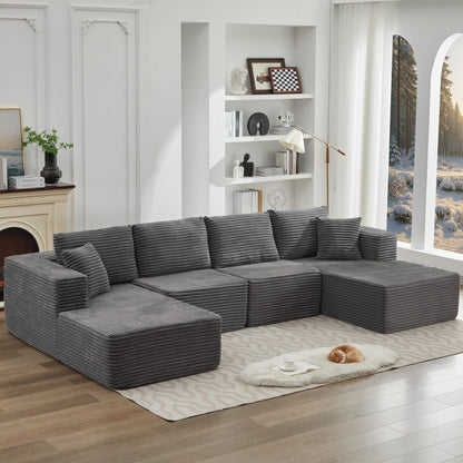 106 Cloud Sectional Couch Double Chaise Lounges,Deep Seat Modern Modular Sofa For Living Room,No Assembly Required