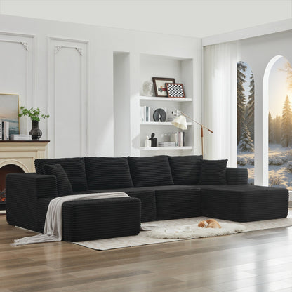 106 Cloud Sectional Couch Double Chaise Lounges,Deep Seat Modern Modular Sofa For Living Room,No Assembly Required