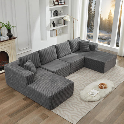 106 Cloud Sectional Couch Double Chaise Lounges,Deep Seat Modern Modular Sofa For Living Room,No Assembly Required