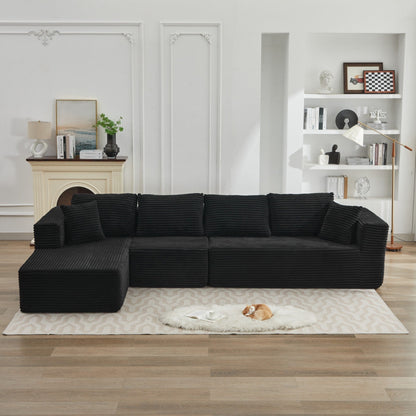 106 Cloud Sectional Couch L-Shape With Left Facing Chaise,Deep Seat Modern Modular Sofa For Living Room,No Assembly Required