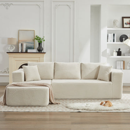 106 Cloud Sectional Couch L-Shape With Left Facing Chaise,Deep Seat Modern Modular Sofa For Living Room,No Assembly Required