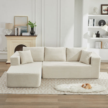 106 Cloud Sectional Couch L-Shape With Left Facing Chaise,Deep Seat Modern Modular Sofa For Living Room,No Assembly Required