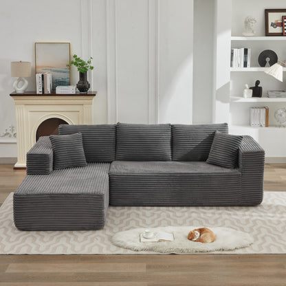 106 Cloud Sectional Couch L-Shape With Left Facing Chaise,Deep Seat Modern Modular Sofa For Living Room,No Assembly Required