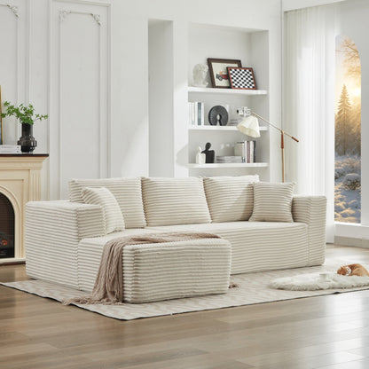 106 Cloud Sectional Couch L-Shape With Left Facing Chaise,Deep Seat Modern Modular Sofa For Living Room,No Assembly Required