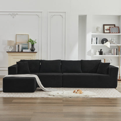 106 Cloud Sectional Couch L-Shape With Left Facing Chaise,Deep Seat Modern Modular Sofa For Living Room,No Assembly Required