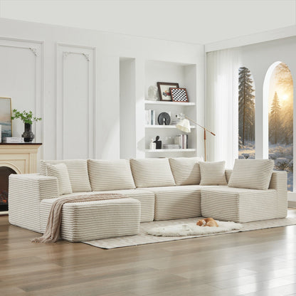 106 Cloud Sectional Couch L-Shape With Left Facing Chaise,Deep Seat Modern Modular Sofa For Living Room,No Assembly Required