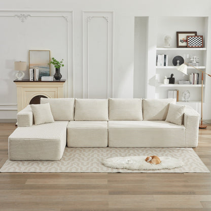 106 Cloud Sectional Couch L-Shape With Left Facing Chaise,Deep Seat Modern Modular Sofa For Living Room,No Assembly Required