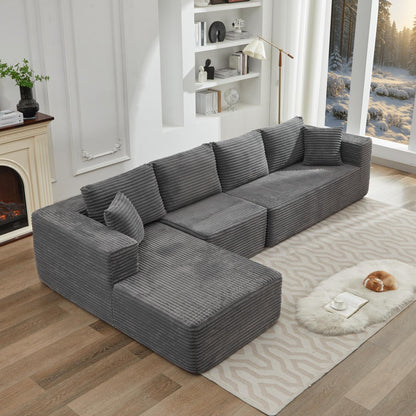 106 Cloud Sectional Couch L-Shape With Left Facing Chaise,Deep Seat Modern Modular Sofa For Living Room,No Assembly Required