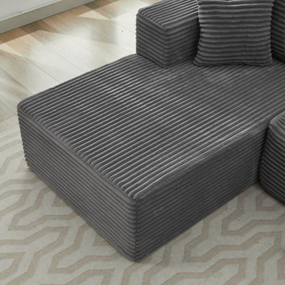 106 Cloud Sectional Couch L-Shape With Left Facing Chaise,Deep Seat Modern Modular Sofa For Living Room,No Assembly Required