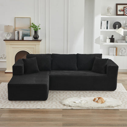 106 Cloud Sectional Couch L-Shape With Left Facing Chaise,Deep Seat Modern Modular Sofa For Living Room,No Assembly Required
