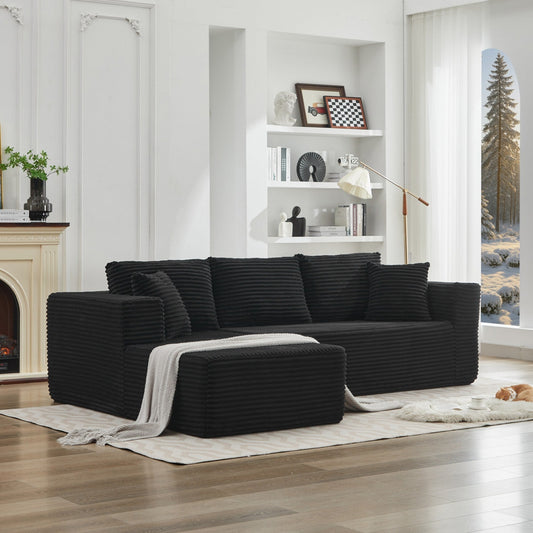 106 Cloud Sectional Couch L-Shape With Left Facing Chaise,Deep Seat Modern Modular Sofa For Living Room,No Assembly Required