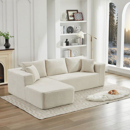 106 Cloud Sectional Couch L-Shape With Left Facing Chaise,Deep Seat Modern Modular Sofa For Living Room,No Assembly Required