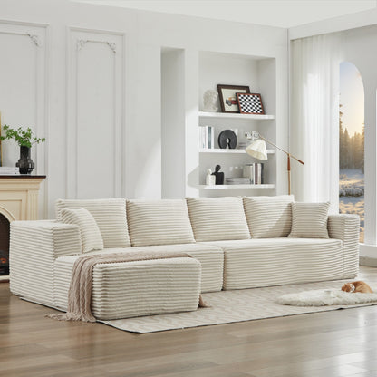 106 Cloud Sectional Couch L-Shape With Left Facing Chaise,Deep Seat Modern Modular Sofa For Living Room,No Assembly Required