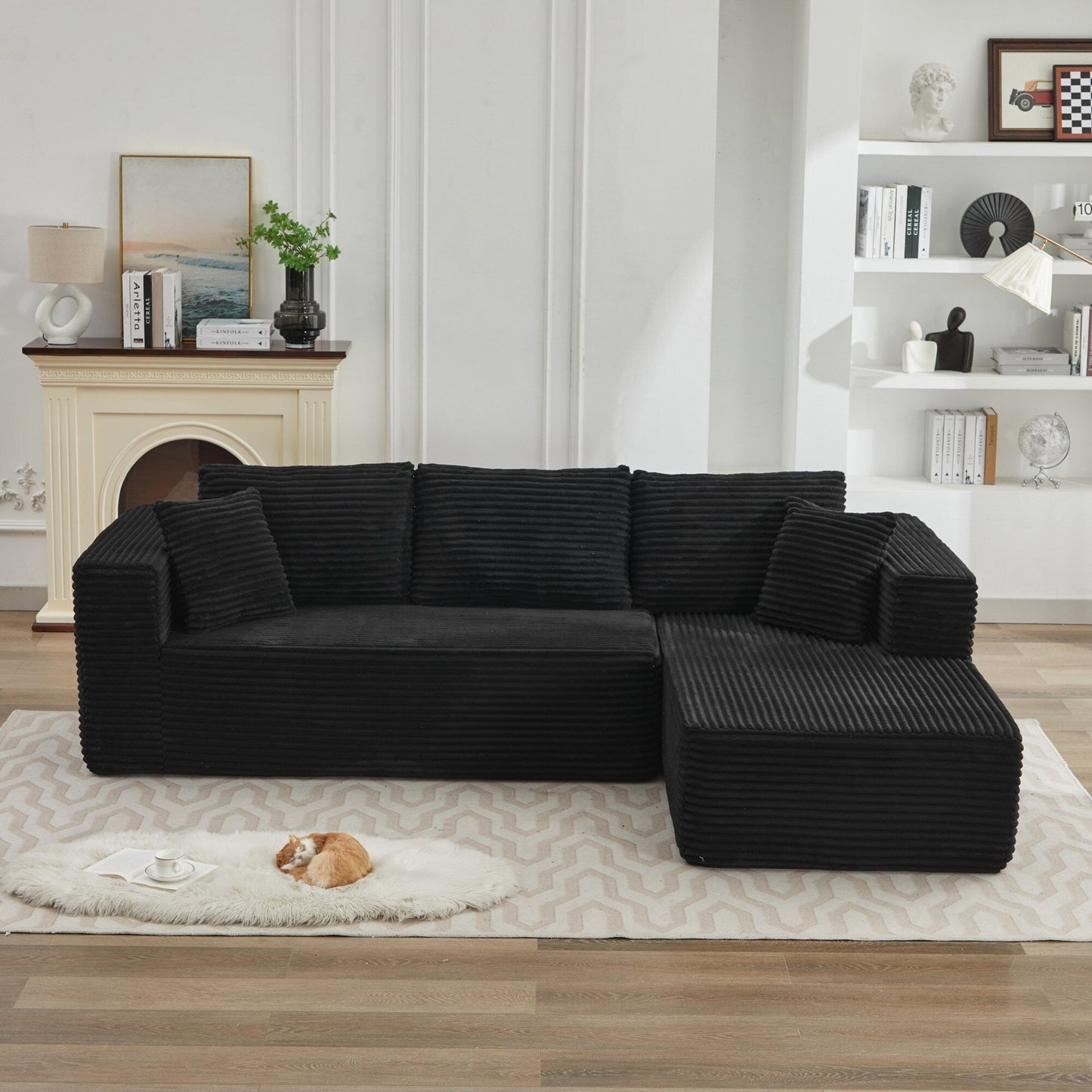 106 Cloud Sectional Couch L-Shape With Right Facing Chaise,Deep Seat Modern Modular Sofa For Living Room,No Assembly Required