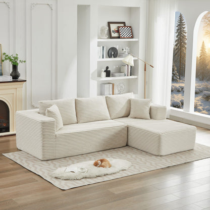 106 Cloud Sectional Couch L-Shape With Right Facing Chaise,Deep Seat Modern Modular Sofa For Living Room,No Assembly Required