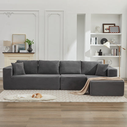 106 Cloud Sectional Couch L-Shape With Right Facing Chaise,Deep Seat Modern Modular Sofa For Living Room,No Assembly Required