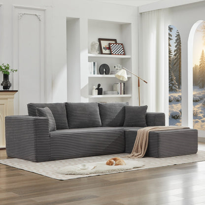 106 Cloud Sectional Couch L-Shape With Right Facing Chaise,Deep Seat Modern Modular Sofa For Living Room,No Assembly Required