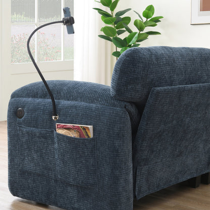 108 Inch Modular Chenille Sectional Sofa with USB and Type-C Ports, Phone Holders, Side Storage Pockets, Movable Ottoman