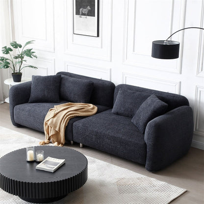 110 Mid Century 3 Seater Velvet Sofa with 4 Pillows