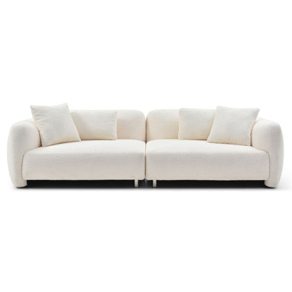 110 Mid Century 3 Seater Velvet Sofa with 4 Pillows
