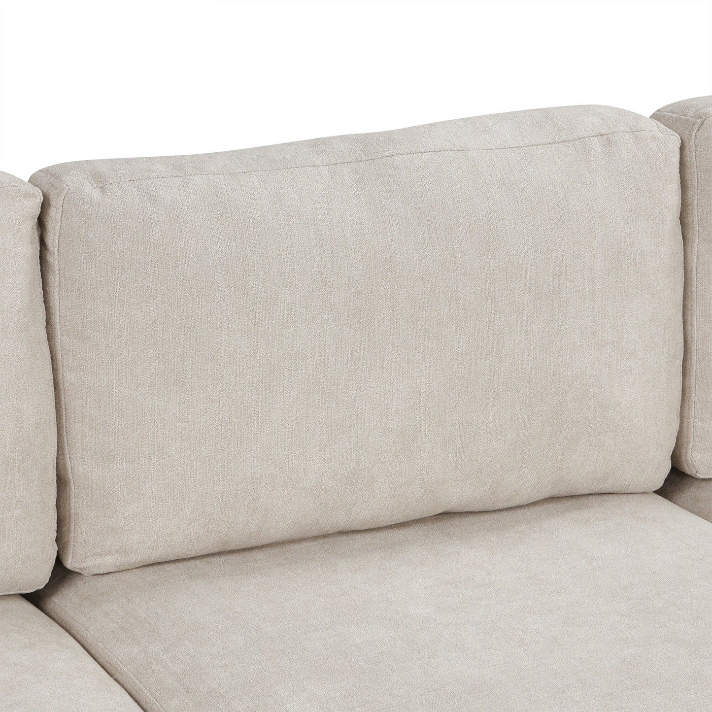 111 3 Seater Sofa Couch, Chenille Curved Sofa Couch with 2 Printed Pillows Modern Upholstered Sofa for Living Room