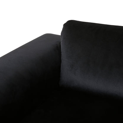 111 Velvet 4-Seater Sofa with Soft Cushions and Metal Silver Legs for Living Room