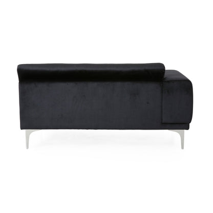 111 Velvet 4-Seater Sofa with Soft Cushions and Metal Silver Legs for Living Room