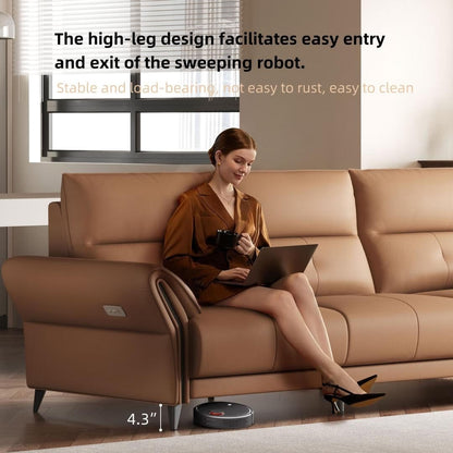 112.5'' Vegan Leather Power Reclining Sofa with USB Charging Port