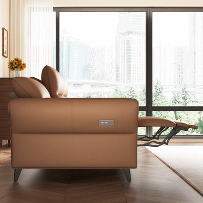 112.5'' Vegan Leather Power Reclining Sofa with USB Charging Port