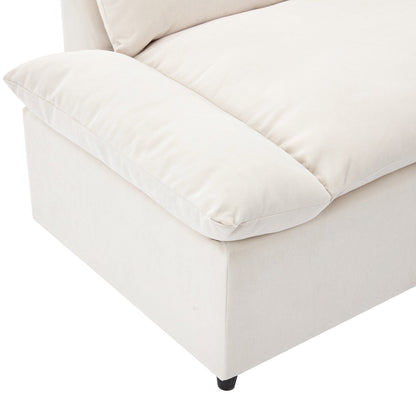119.5 Large Polyester 3-seater Sofa with 2 Storage Units and Rubber Wood Legs for Living Room