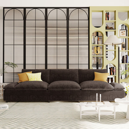 119.5 Large Polyester 3-seater Sofa with 2 Storage Units and Rubber Wood Legs for Living Room