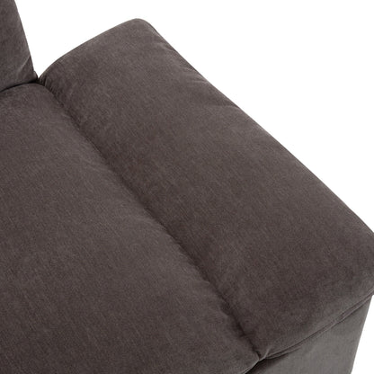 119.5 Large Polyester 3-seater Sofa with 2 Storage Units and Rubber Wood Legs for Living Room