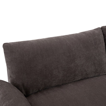 119.5 Large Polyester 3-seater Sofa with 2 Storage Units and Rubber Wood Legs for Living Room