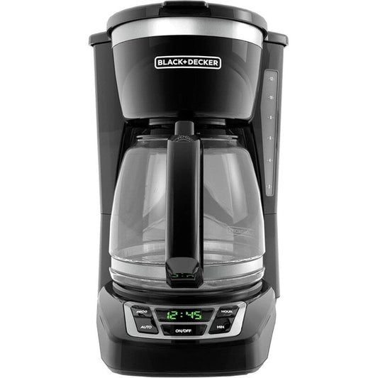 Digitale Kaffeemaschine für 12 Tassen, programmierbar, waschbarer Filter, Sneak-A-Cup, automatisches Brühen, Warmhalteplatte, schwarz