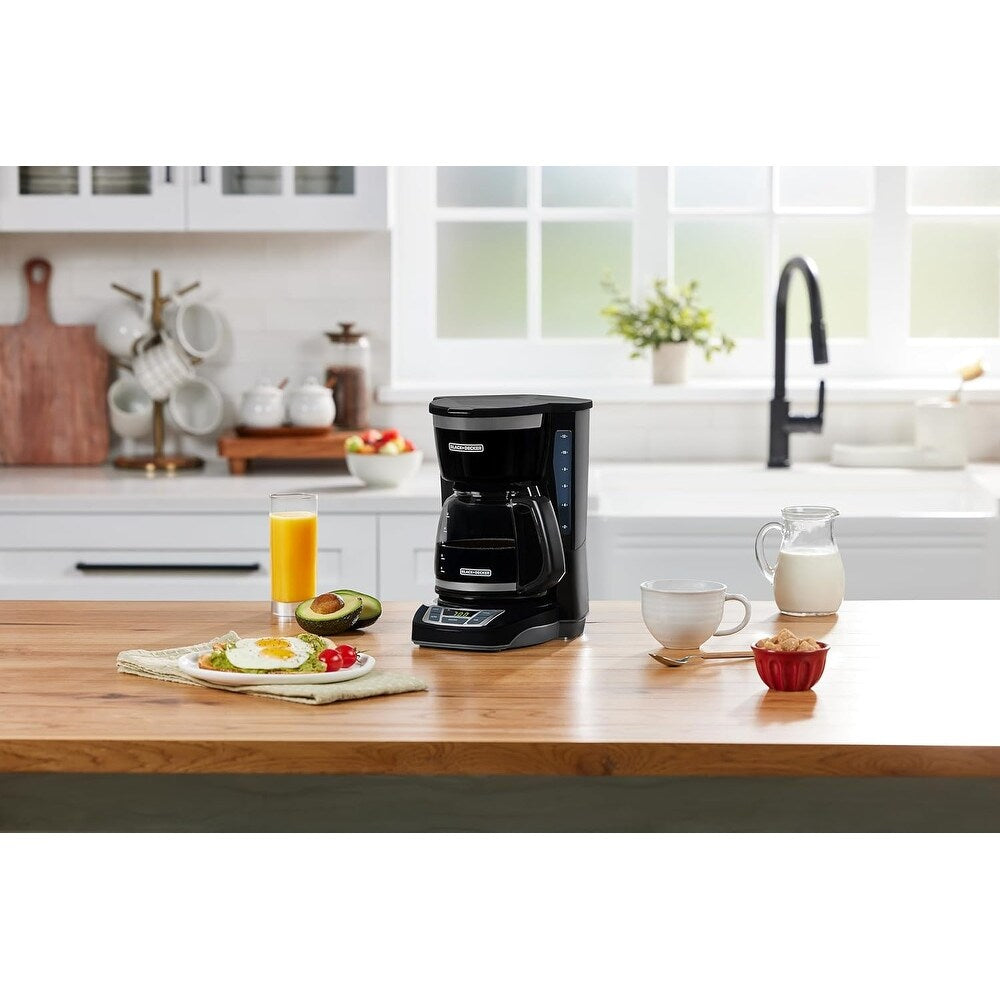 Digitale Kaffeemaschine für 12 Tassen, programmierbar, waschbarer Filter, Sneak-A-Cup, automatisches Brühen, Warmhalteplatte, schwarz