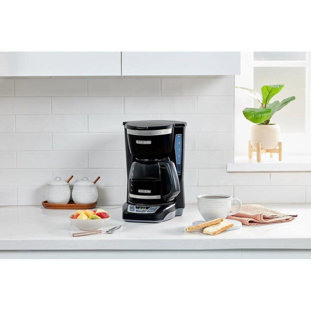 Digitale Kaffeemaschine für 12 Tassen, programmierbar, waschbarer Filter, Sneak-A-Cup, automatisches Brühen, Warmhalteplatte, schwarz